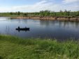 Canoe and fish on the Wisconsin River