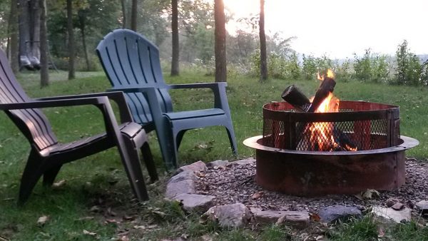 Enjoy a fire sitting in these chairs along the Wisconsin River