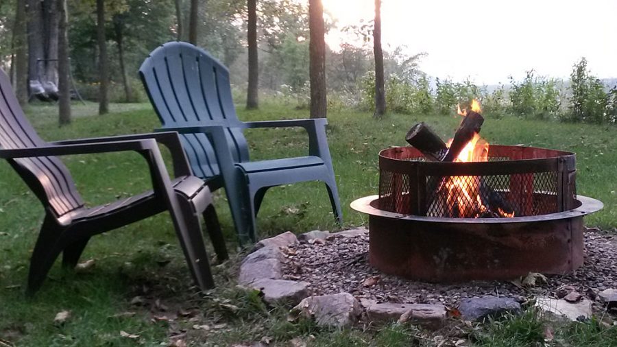 Enjoy a fire sitting in these chairs along the Wisconsin River